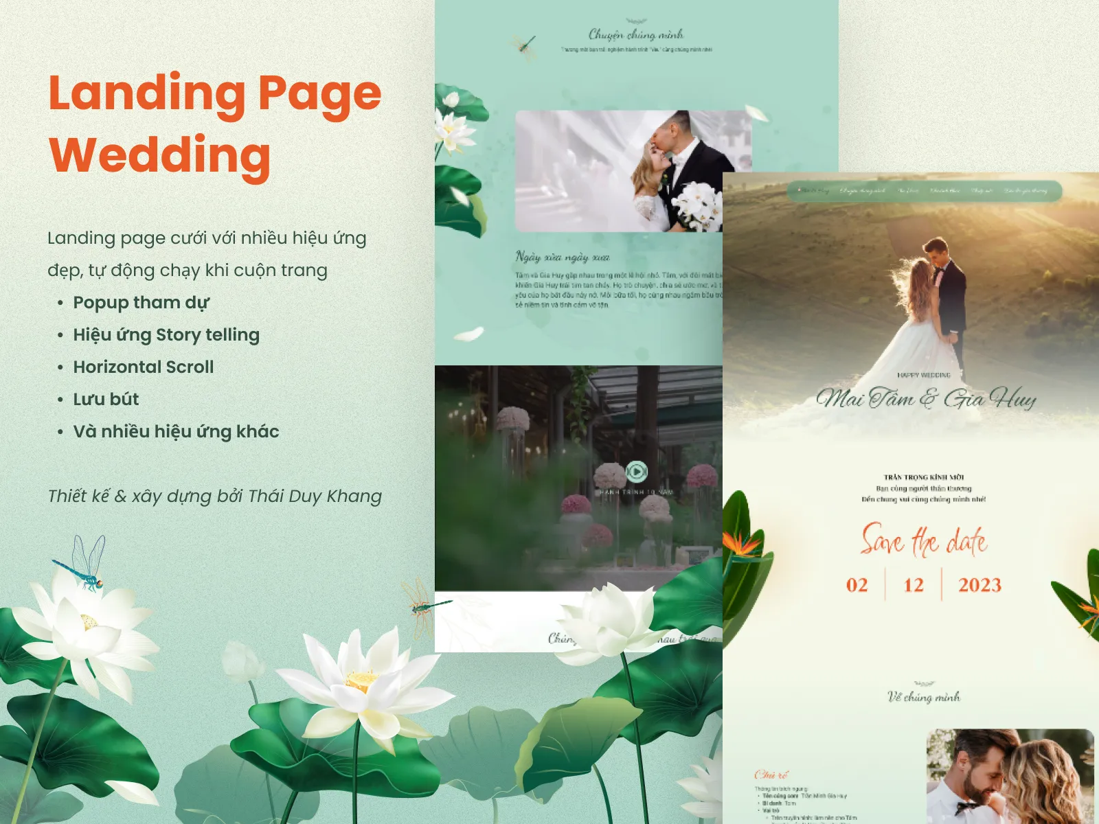 GSAP 3.13: Miễn phí Toàn bộ công cụ và plugin – SplitText được viết lại hoàn toàn 8 Landing page wedding with gsap